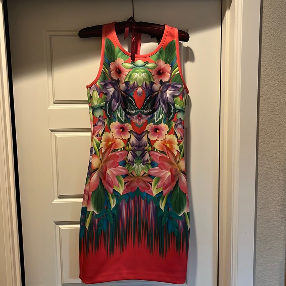 Laundry by Shelli Segal Scuba Floral Tank Dress Size Medium